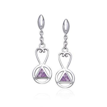 Encircled Symbols Silver Earrings TER079 - Jewelry